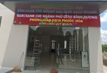 Bảng led chạy chữ trước của ngân hàng agribank Phước Hòa