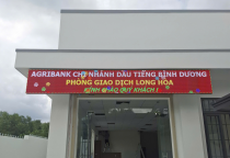 Bảng led trước cửa ngân hàng agribank CN Bình Dương
