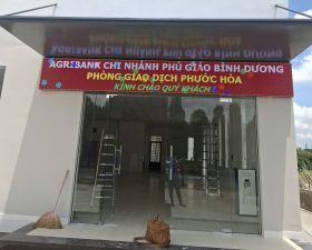 Bảng led chạy chữ trước của ngân hàng agribank Phước Hòa