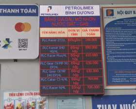Bảng led nhớt p3 ngoài trời tại Petrolimex Bình Dương