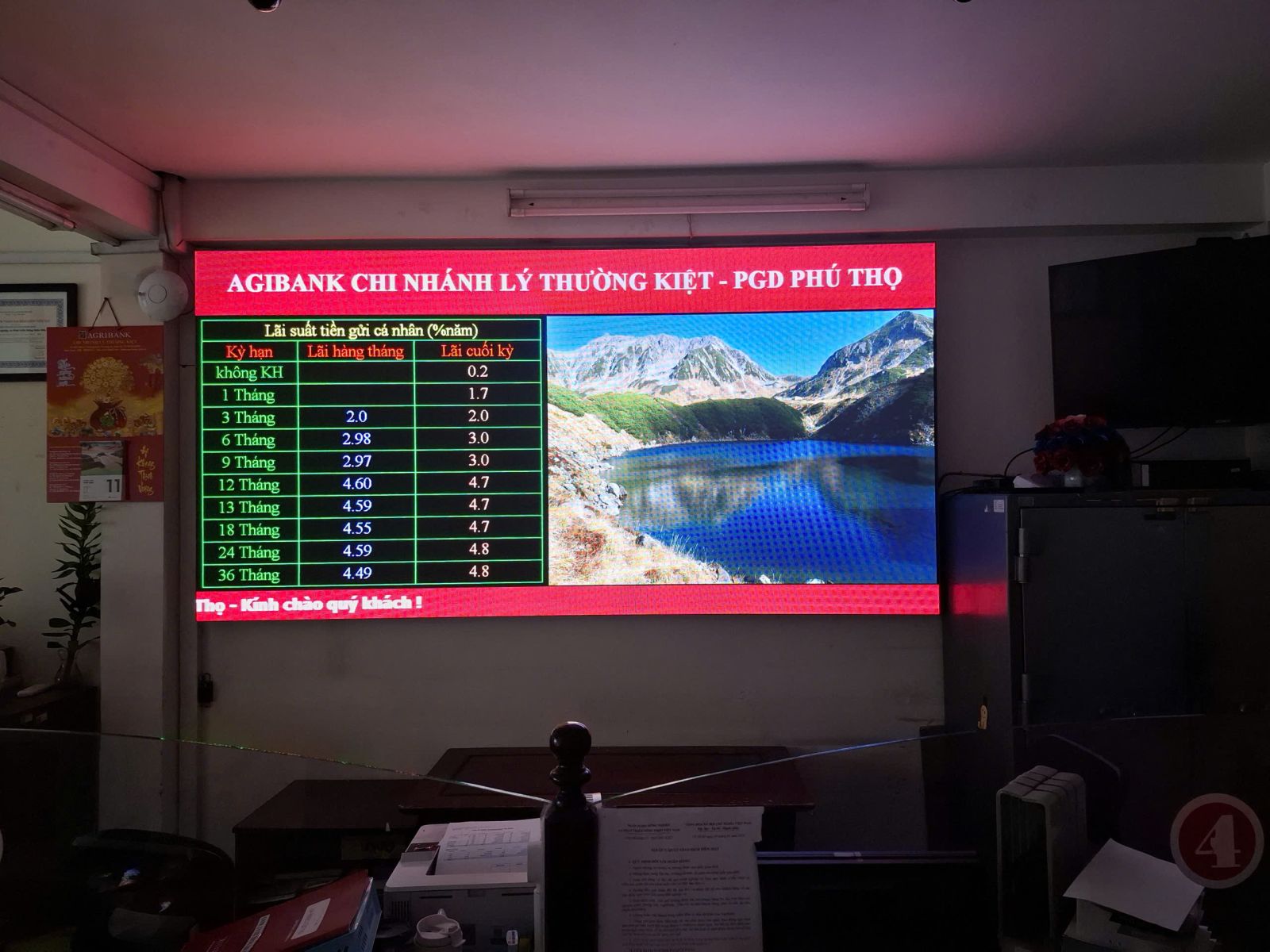 bảng led ngân hàng