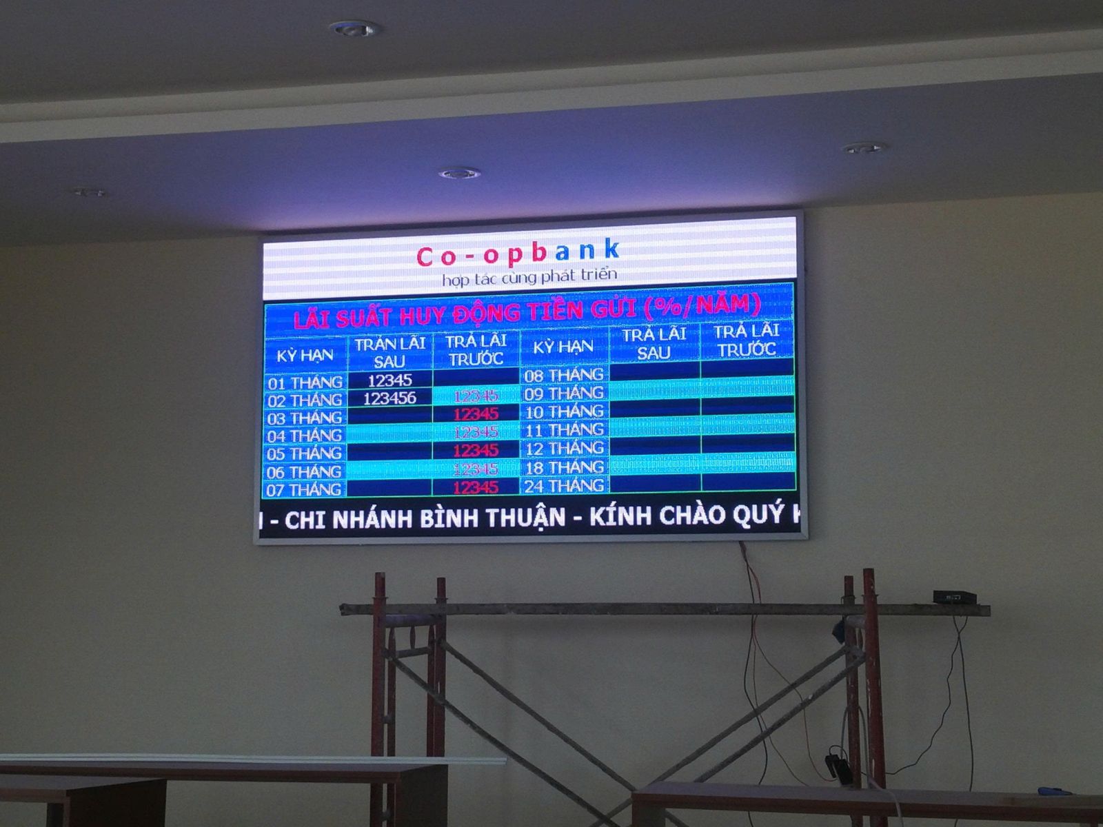 bảng led ngân hàng